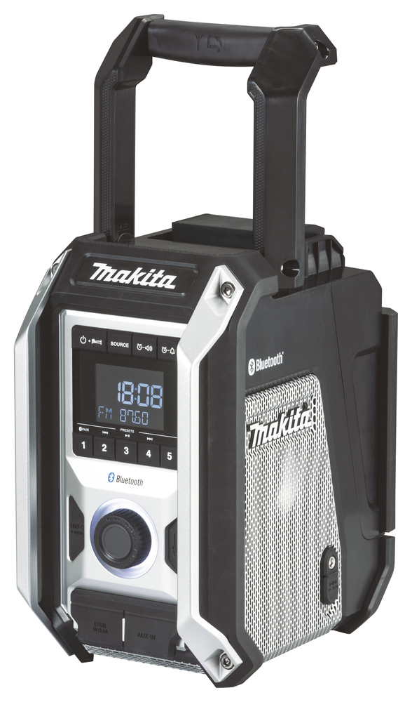 DMR114B Darbinis akumuliatorinis Bluetooth radijas, juoda spalva
