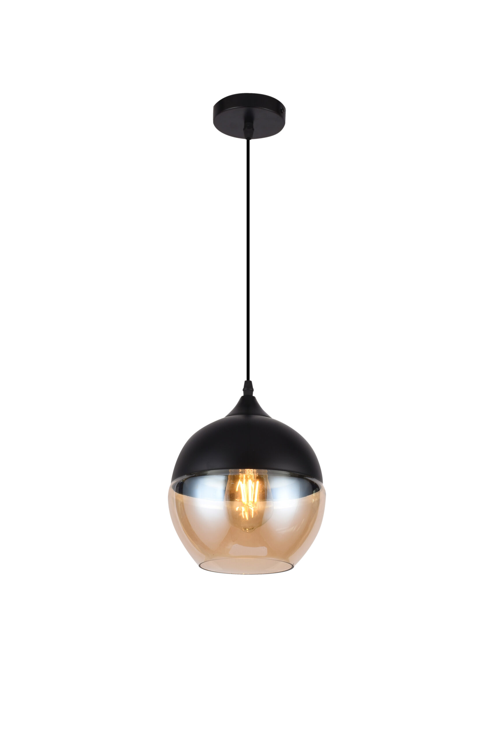 GTV-8389 LENDER 1*E27 IP20 Ø 20 cm pakabinamas juodas šviestuvas