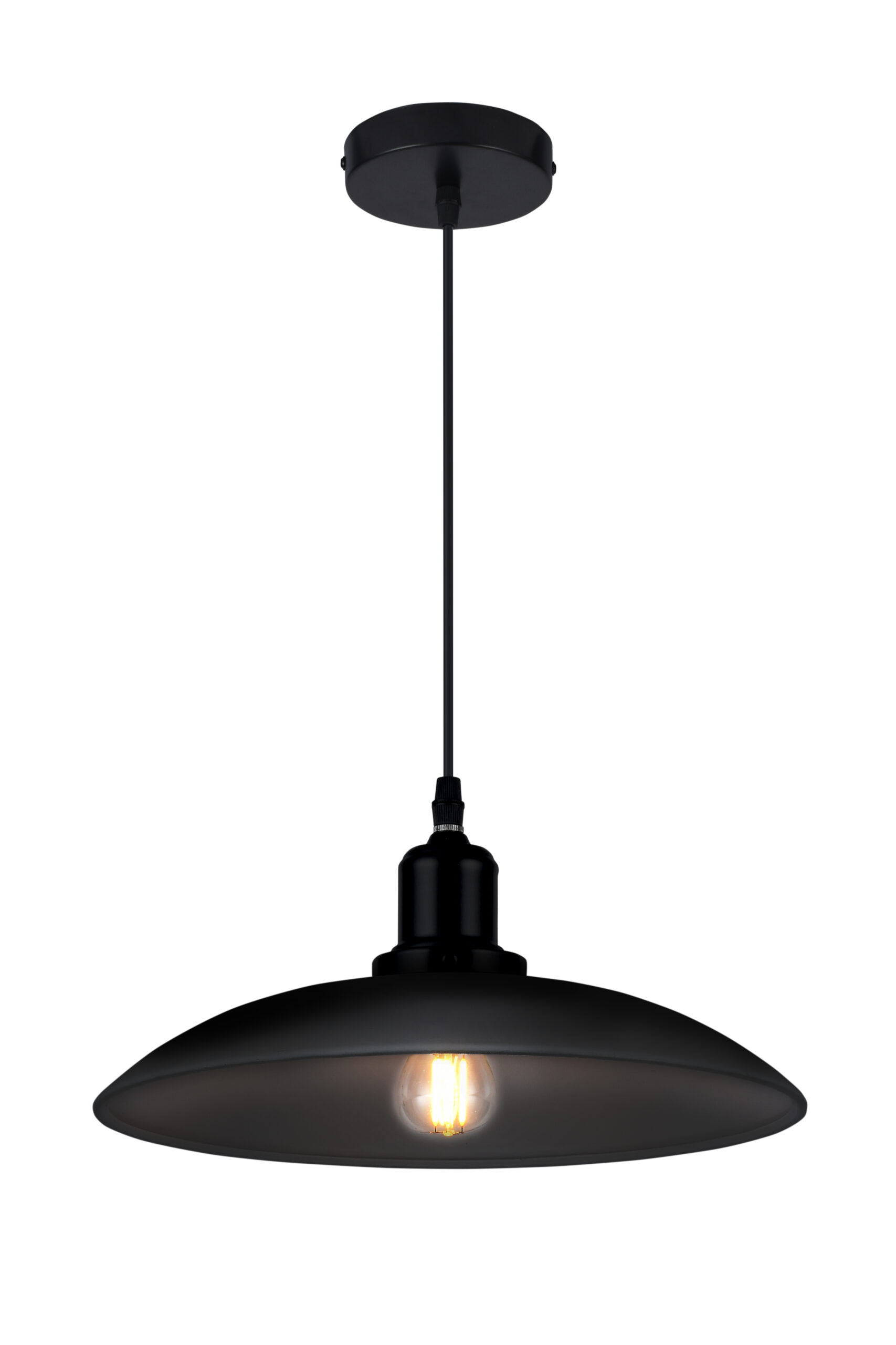 GTV-4512 HORIZON 1*E27 IP20 Ø 32 cm pakabinamas juodas šviestuvas