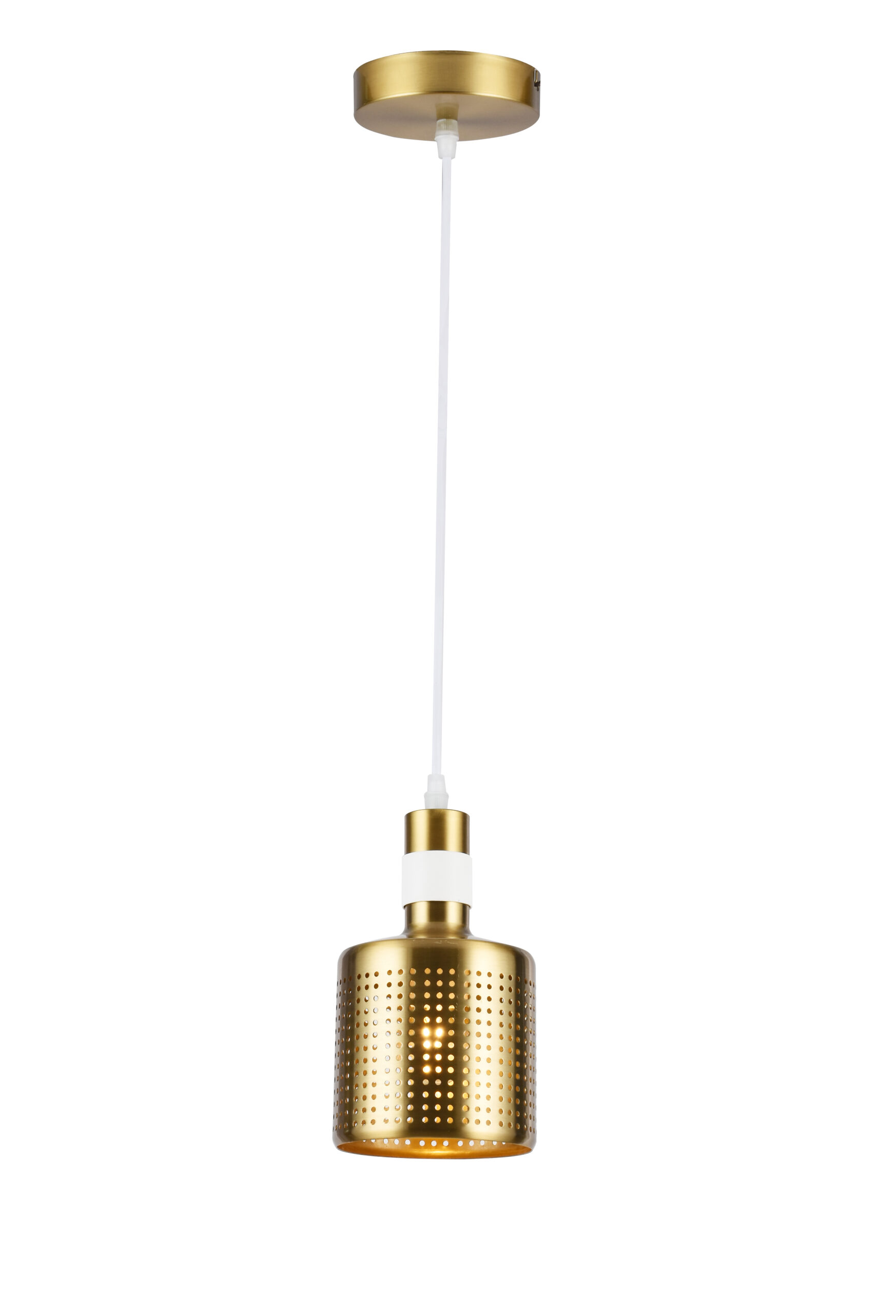 GTV-4574 BELLIS 2 1*E27 IP20 Ø 12 cm pakabinamas baltas/ auksinis šviestuvas