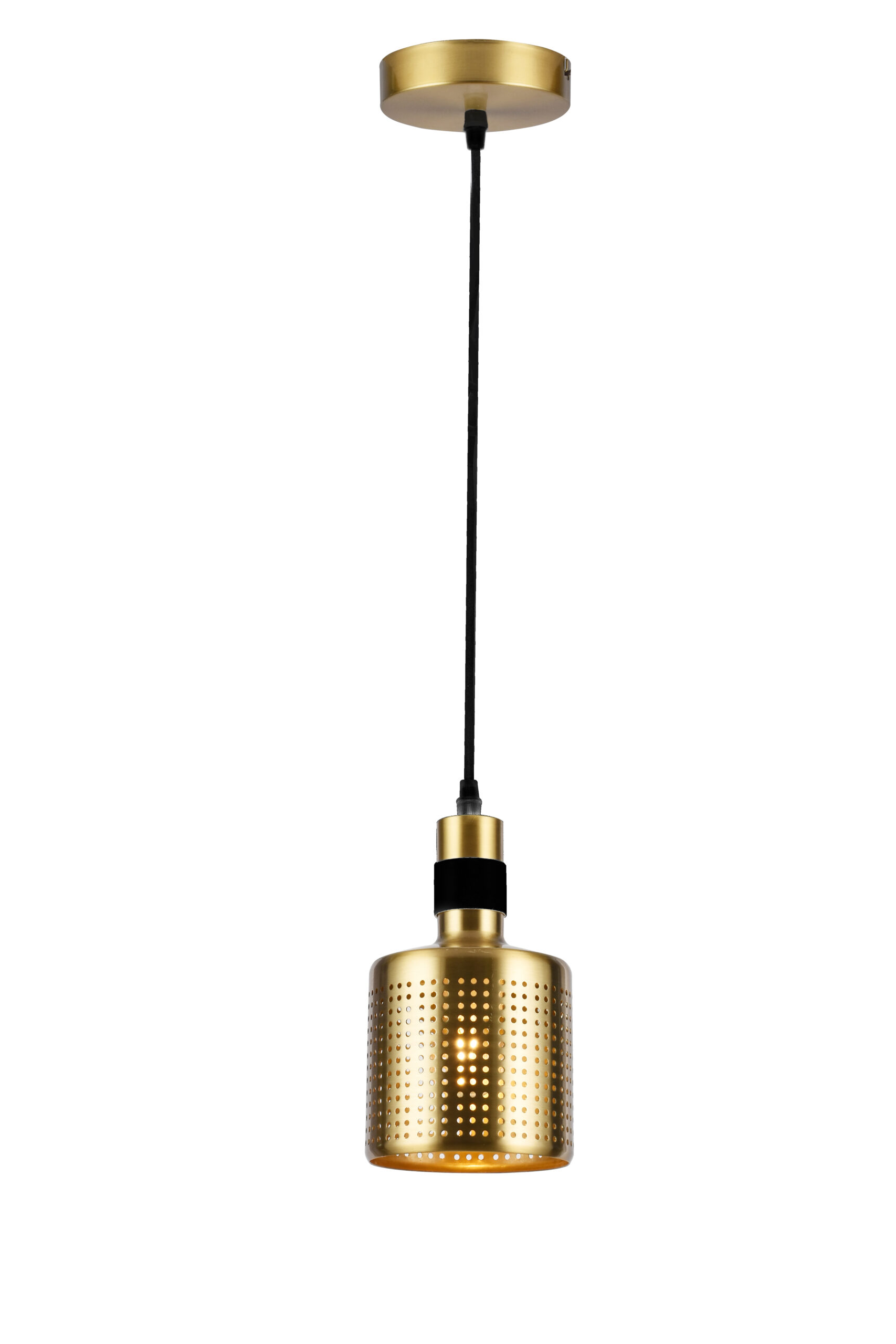 GTV-4666 BELLIS 2 1*E27 IP20 Ø 12 cm pakabinamas juodas/auksinis šviestuvas