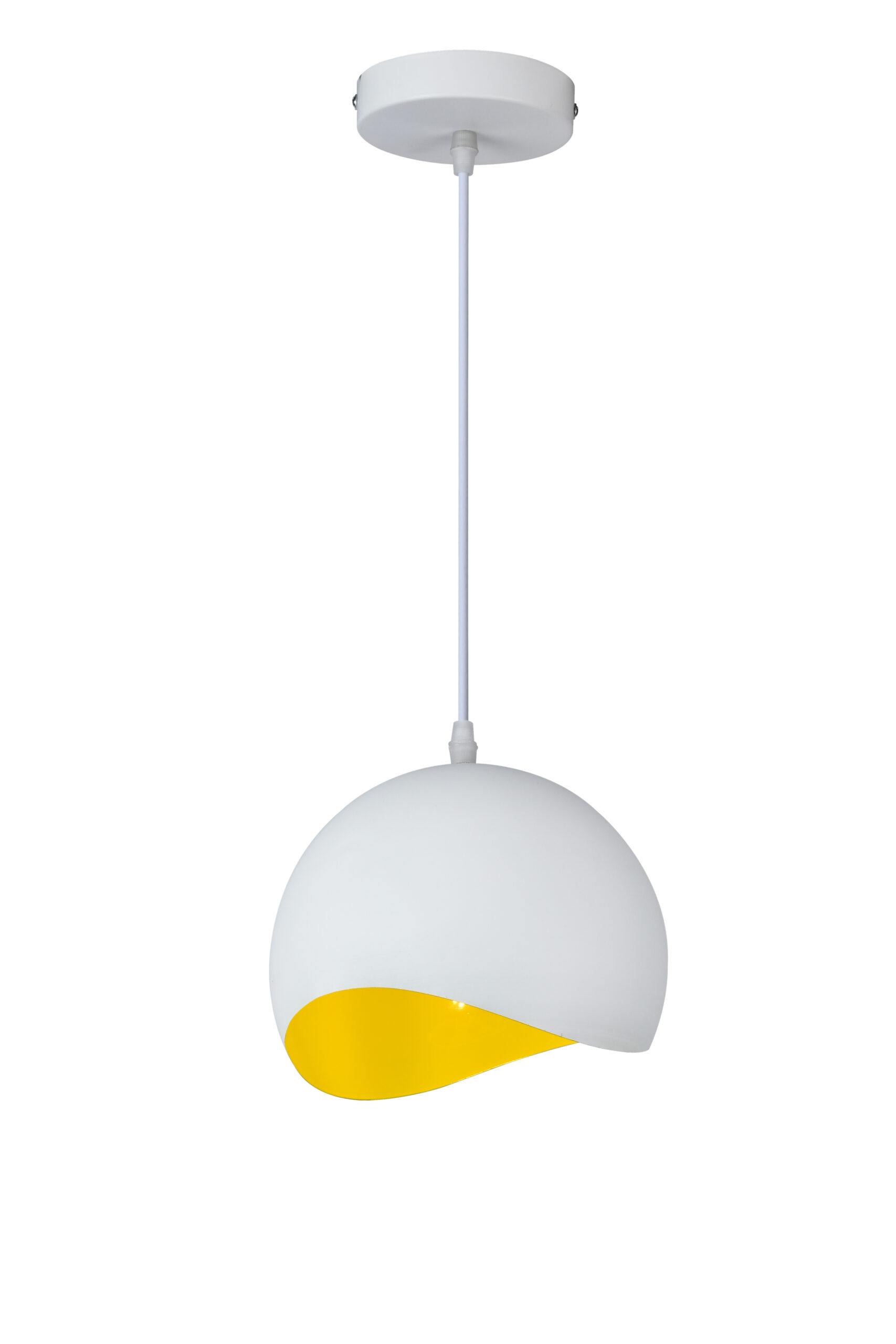 GTV-4987 MAVIA 1*E27 IP20 Ø 20 cm pakabinamas baltas/geltonas šviestuvas