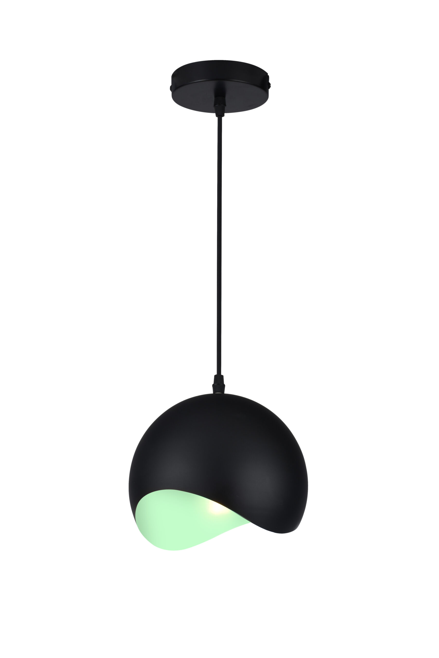 GTV-1839 MAVIA 1*E27 IP20 Ø 20 cm pakabinamas juodas/žalias šviestuvas