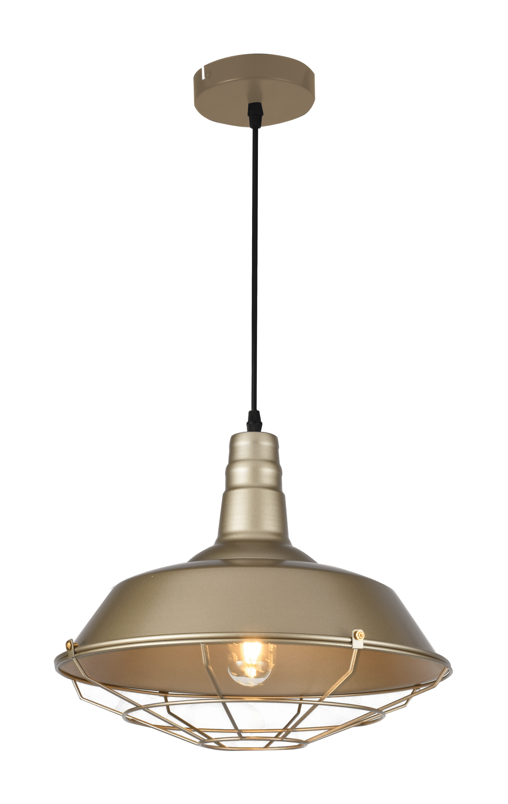 GTV-3703 SOLEN 2 1*E27 IP20 Ø 36,5 cm pakabinamas auksinis šviestuvas