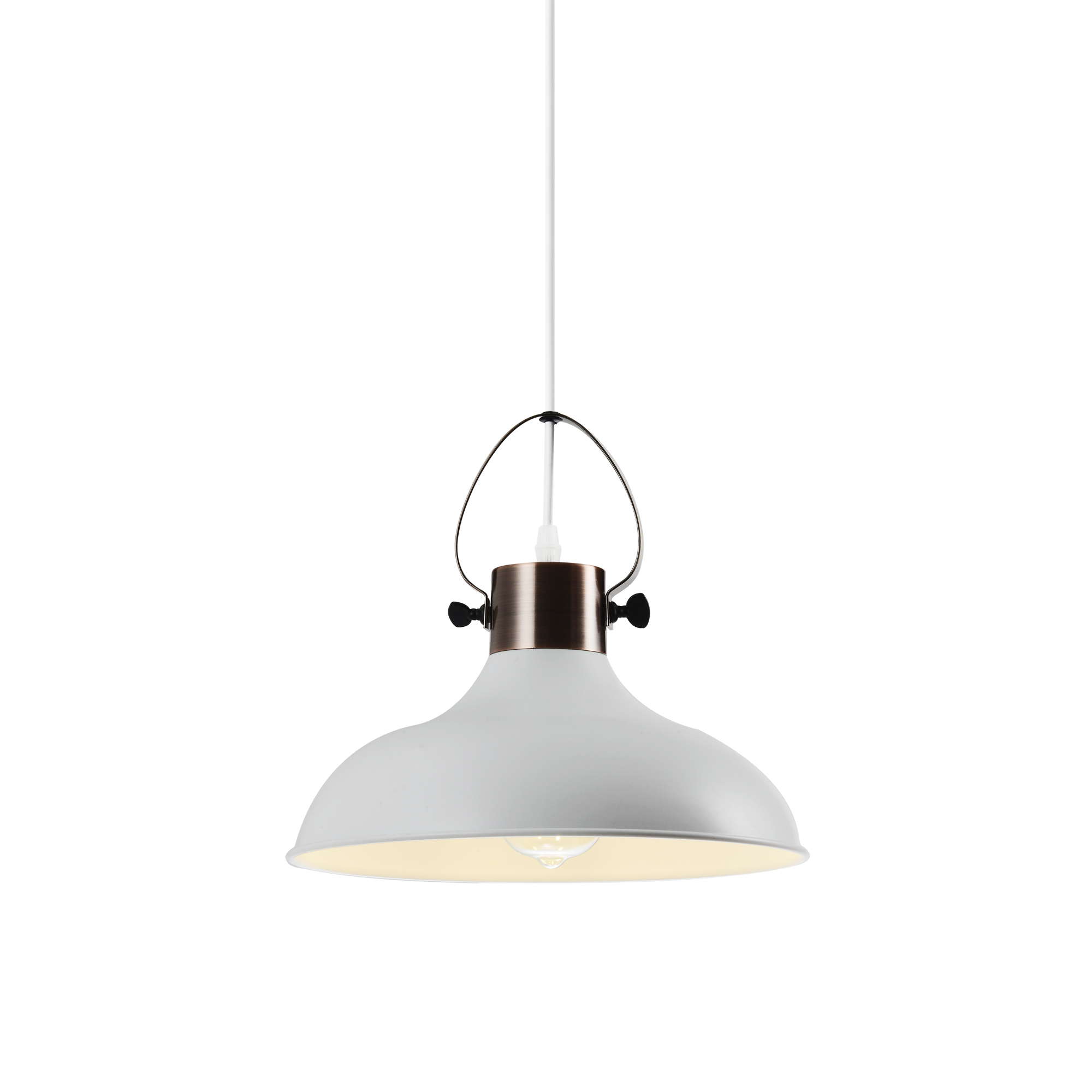 GTV-2332 MEES 1*E27 IP20 Ø 30 cm pakabinamas baltas šviestuvas