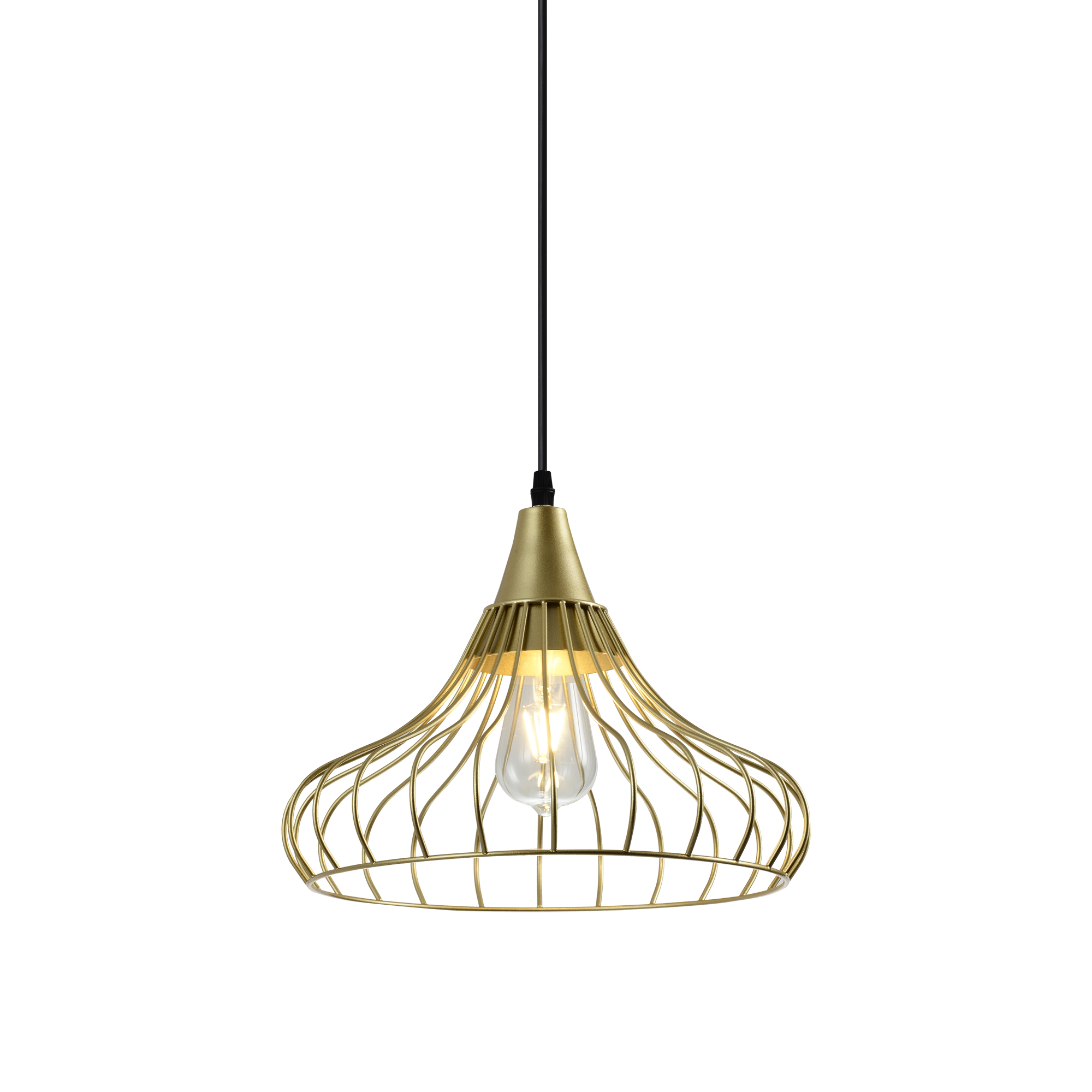 GTV-2646 LOTTE 1*E27 IP20 Ø 33 cm pakabinamas auksinis šviestuvas
