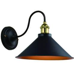GTV-4052 MANI 1   1*E27 IP20 Ø 22 cm sieninis juodas/auksinis šviestuvas