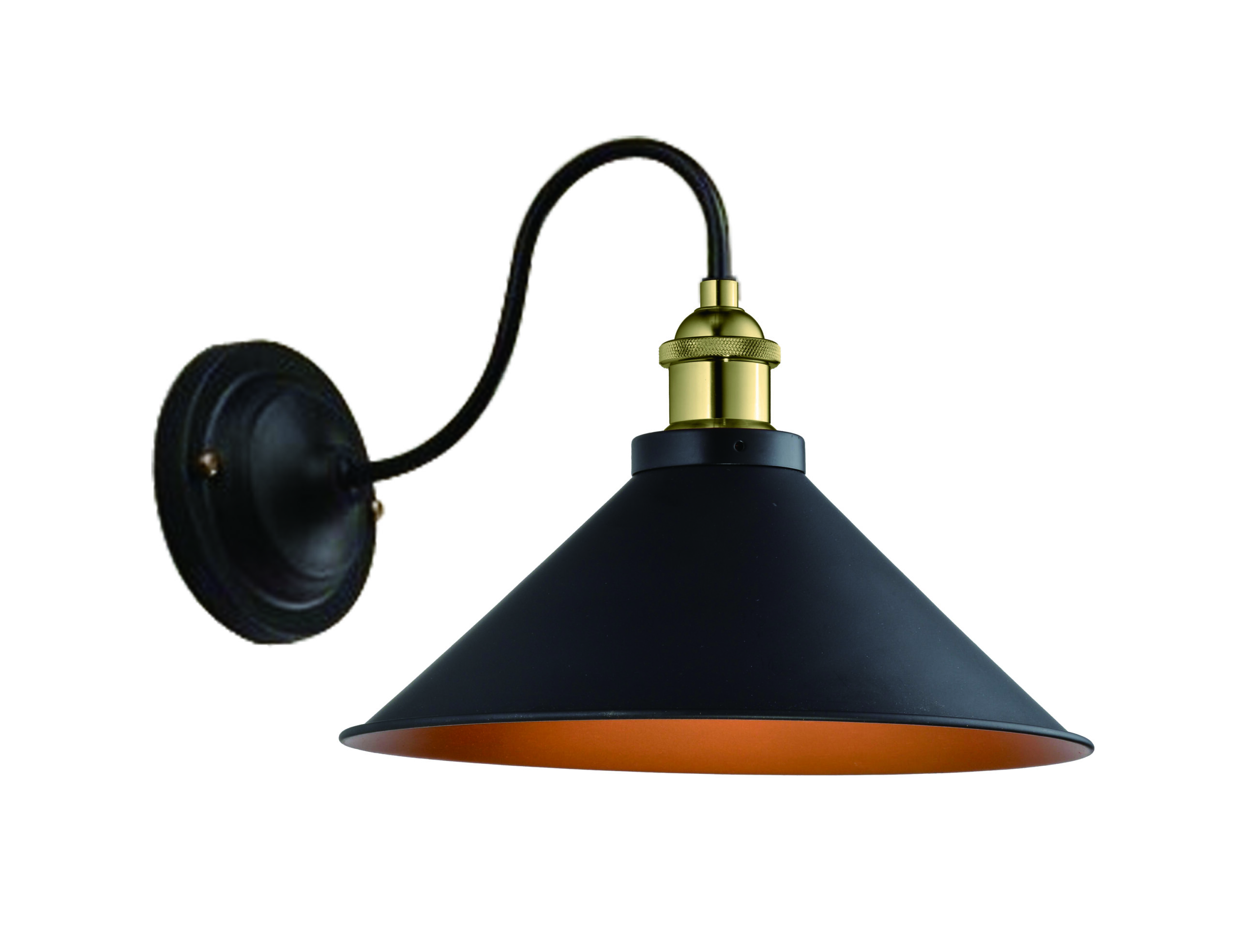 GTV-4052 MANI 1 1*E27 IP20 Ø 22 cm sieninis juodas/auksinis šviestuvas