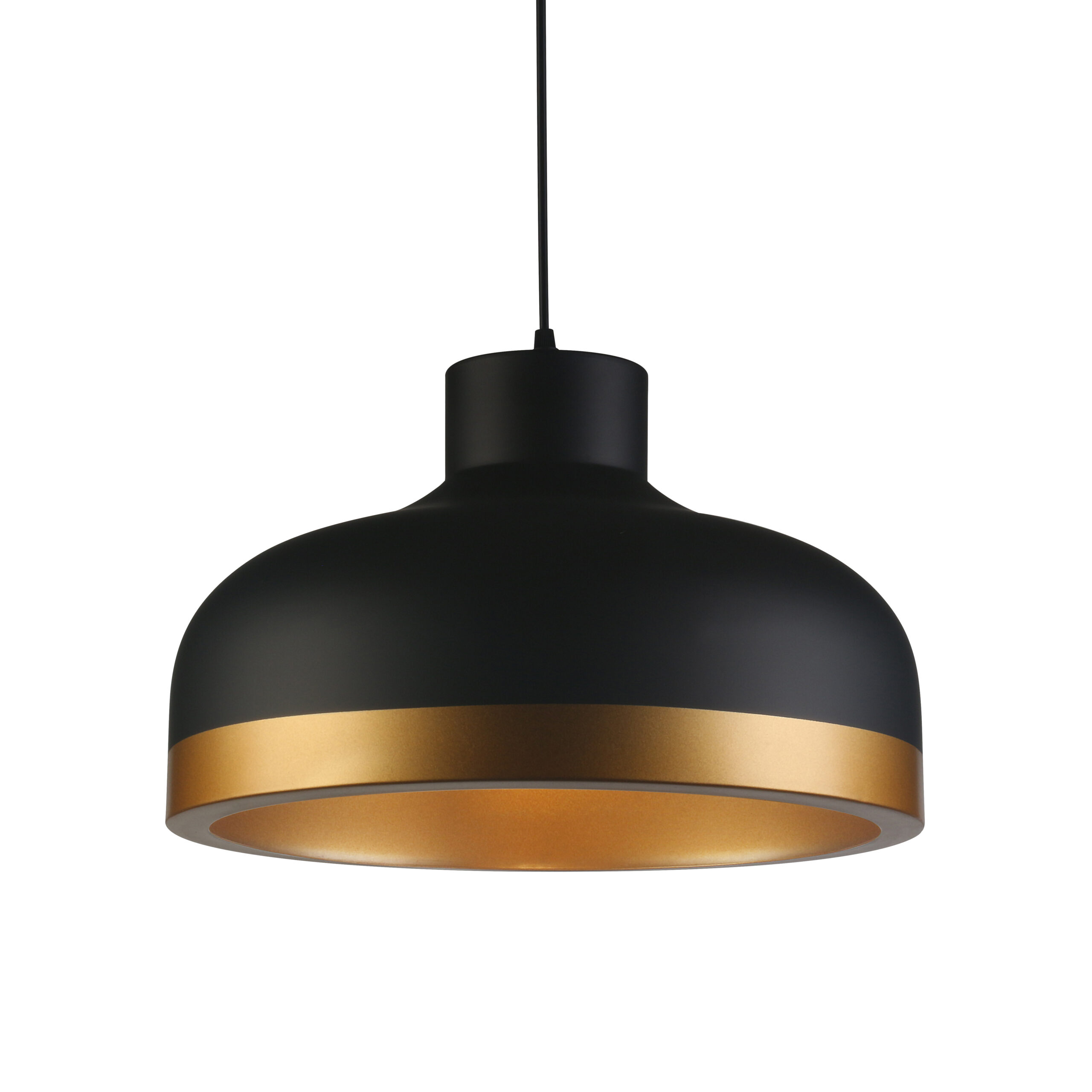 GTV-4113 GOLDI 2 1*E27 IP20 Ø 42 cm pakabinamas juodas/auksinis šviestuvas