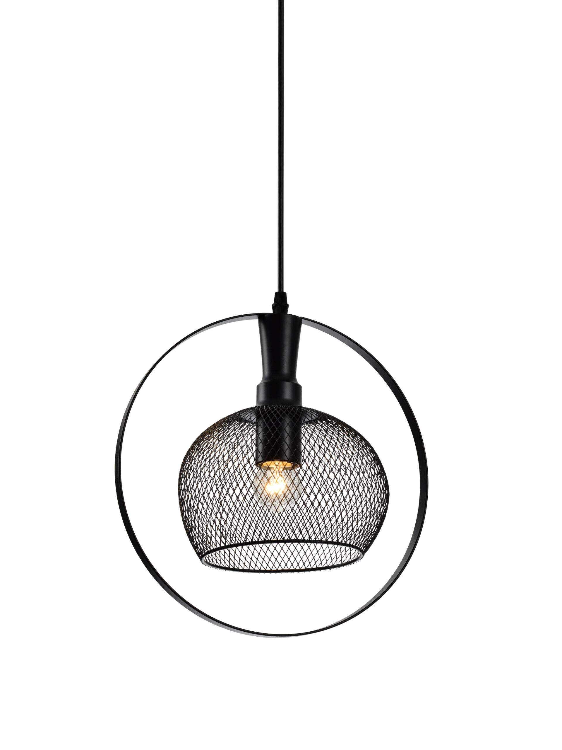 GTV-7214 XALIS 1 1*E27 IP20 Ø 30 cm pakabinamas juodas šviestuvas