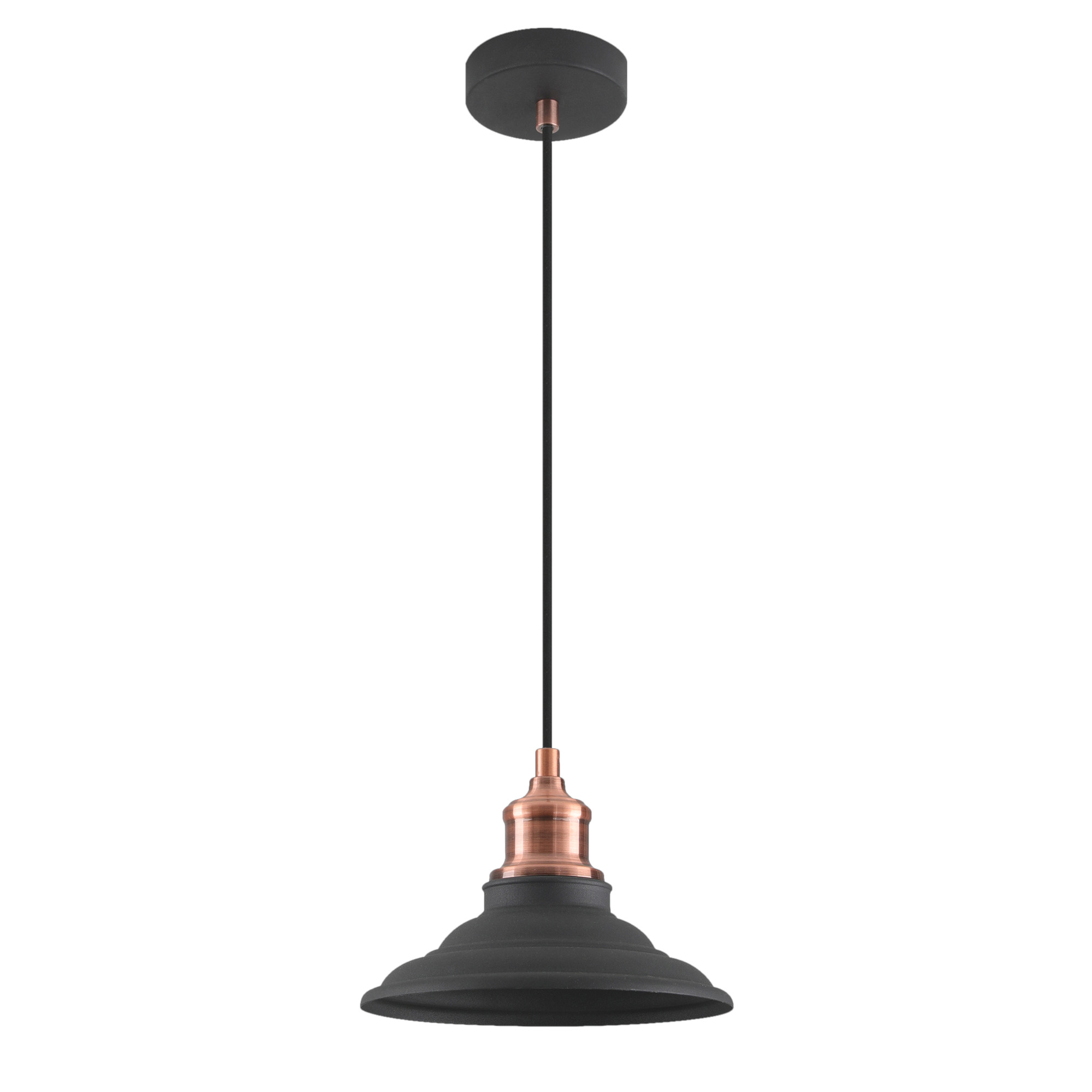GTV-8731 LORET M 1*E27 IP20 Ø 20,5 cm pakabinamas juodas šviestuvas