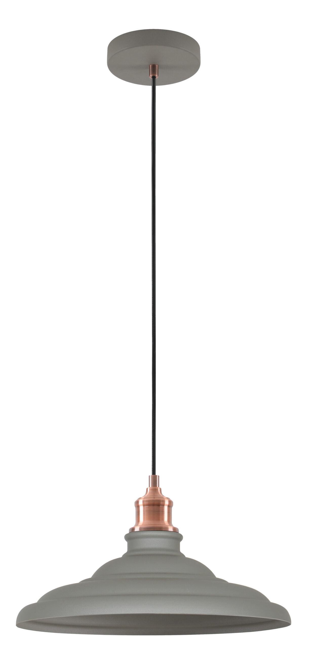 GTV-9790 LORET L 1*E27 IP20 Ø 34,8 cm pakabinamas pilkas šviestuvas