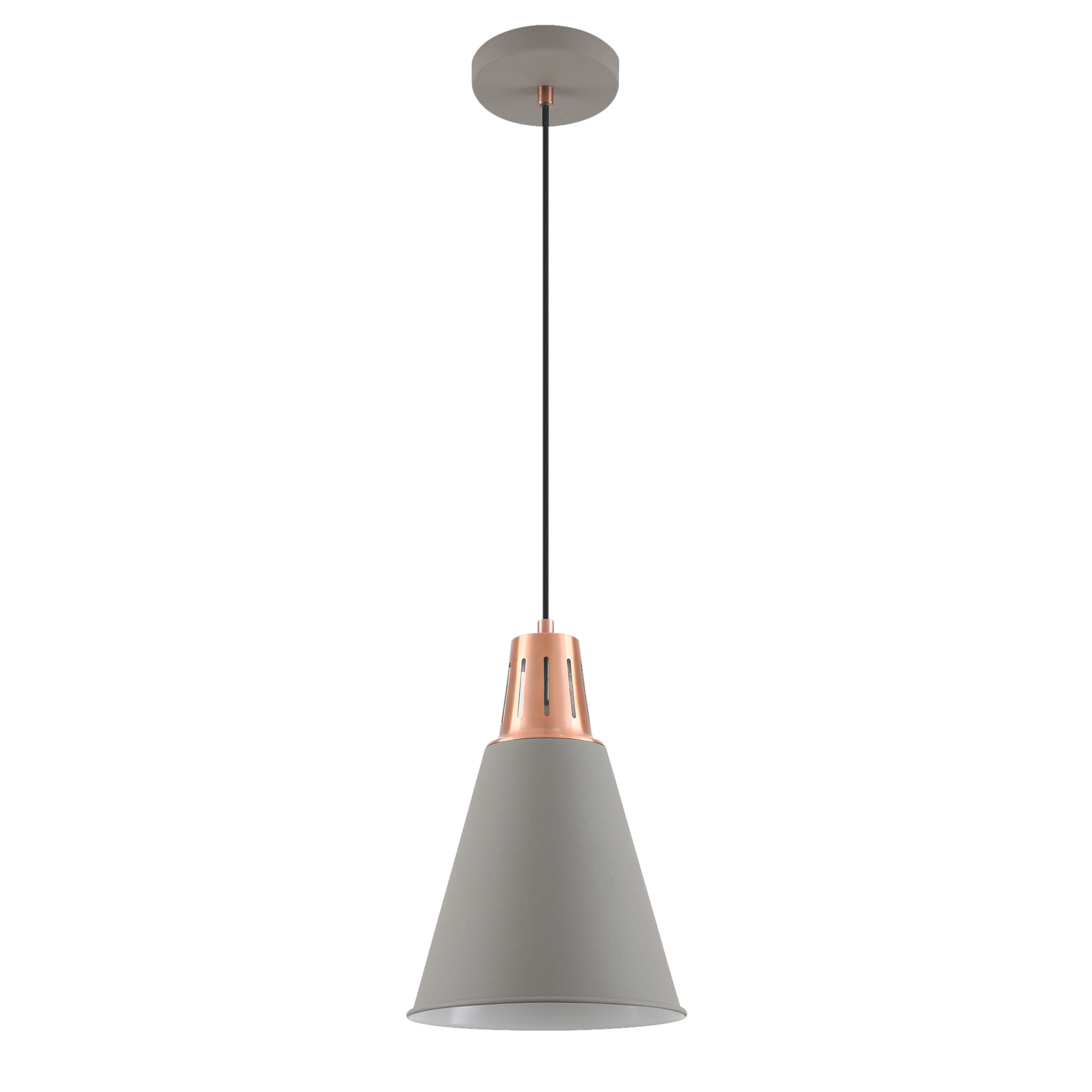 GTV-8051 GIANNI 1*E27 IP20 Ø 22 cm pakabinamas pilkas/auksinis šviestuvas