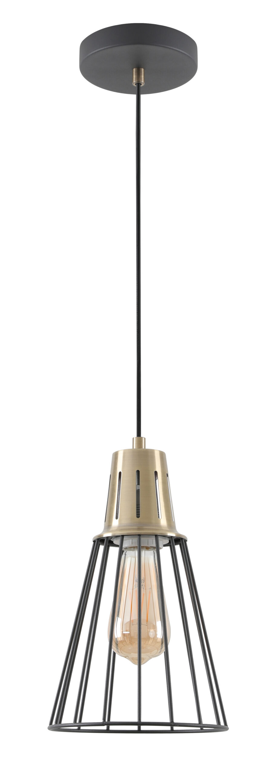 GTV-8068 KALIOPE 1*E27 IP20 Ø 18 cm pakabinamas juodas/auksinis šviestuvas