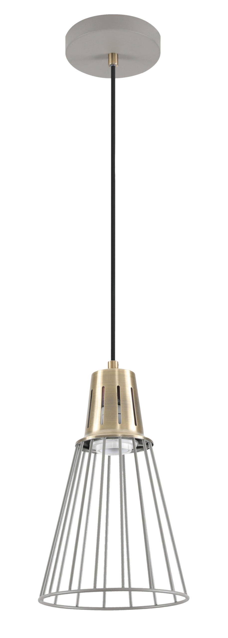 GTV-8143 KALIOPE 1*E27 IP20 Ø 18 cm pakabinamas pilkas/auksinis šviestuvas