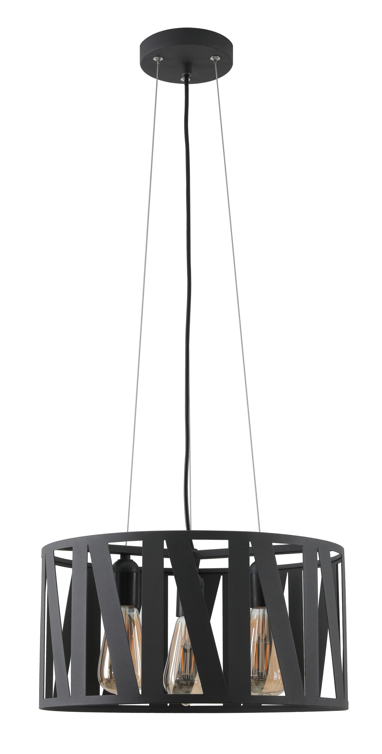 GTV-2638 MELODY 3*E27 IP20 Ø 40cm pakabinamas juodas šviestuvas
