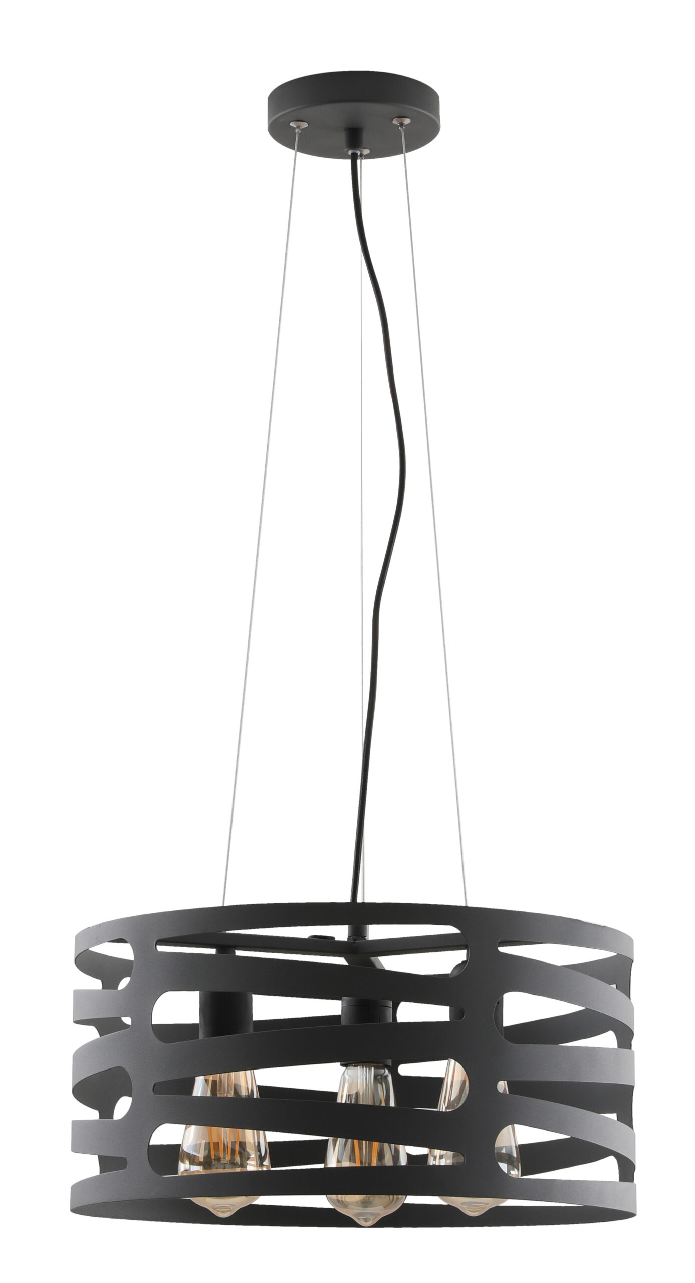 GTV-2584 MARISA 3*E27 IP20 Ø 40cm pakabinamas juodas šviestuvas