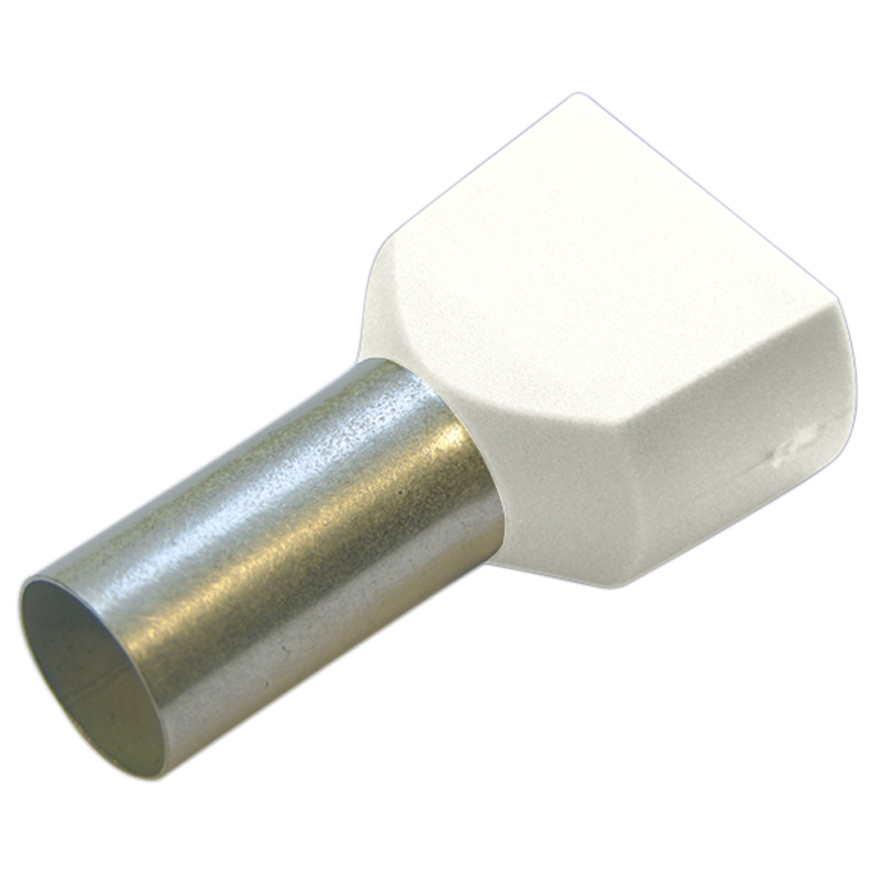 270778 antgalis dviems kabeliams TWIN 0.5mm2/8mm baltas HAUPA
