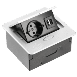 AE-PB1SAVA-53  AVARO 1x schuko , 2xUSB A, 1.5m laidas,i baldinių lizdų blokai