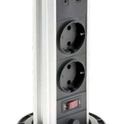 AE-BPW2SCAM-10  CAMINO 100mm 2x gn schuko USB A + C induction charge 10W 1.5m cable white  baldinių lizdų blokai