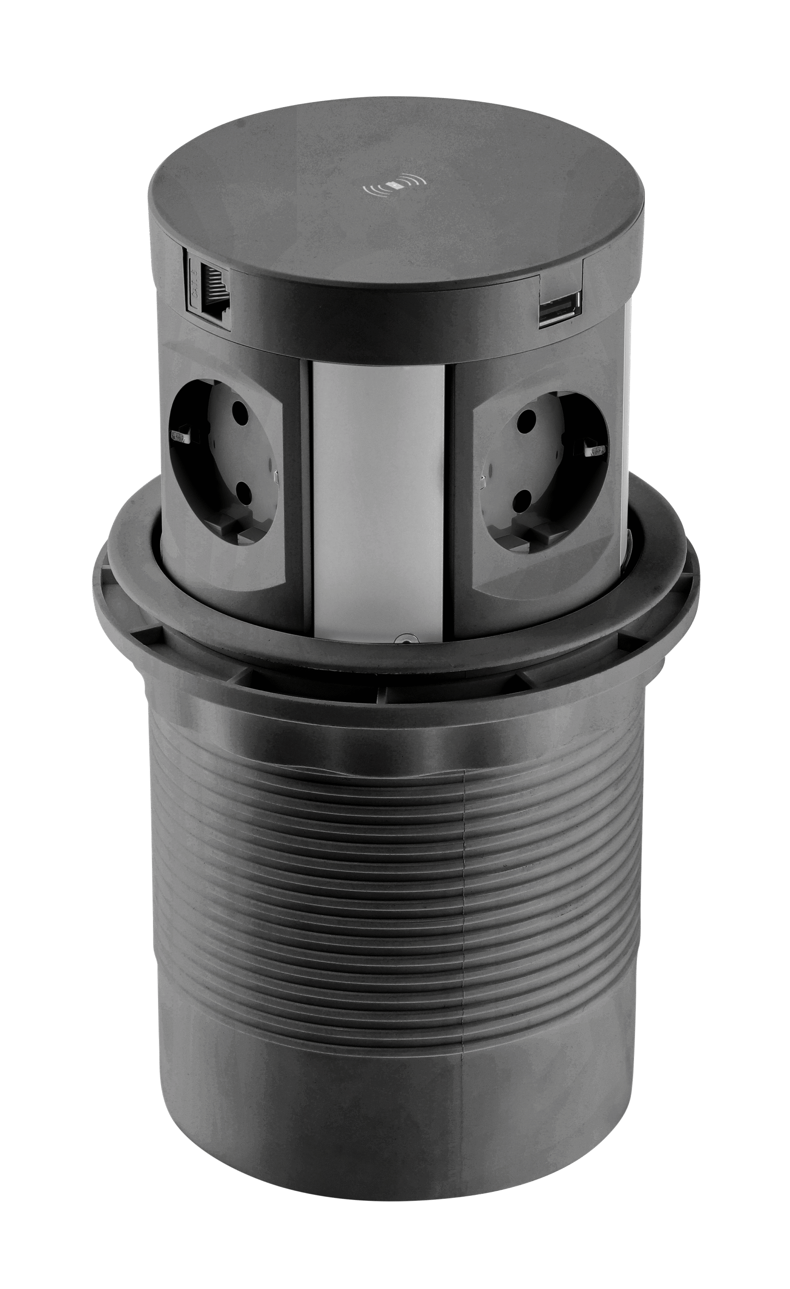 AE-BPW4S120P-20 COMFORT PLUS 120mm 4x schuko 2xUSB.2xRJ45 5W baldinių lizdų blokai
