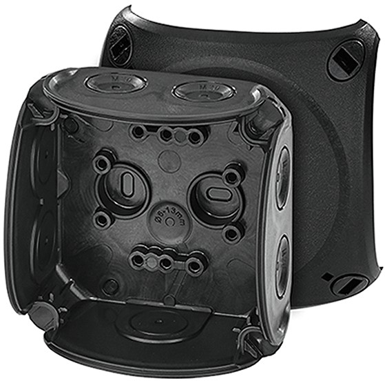 DK 0600 B Dėžutė 130x130x77mm IP66, juoda