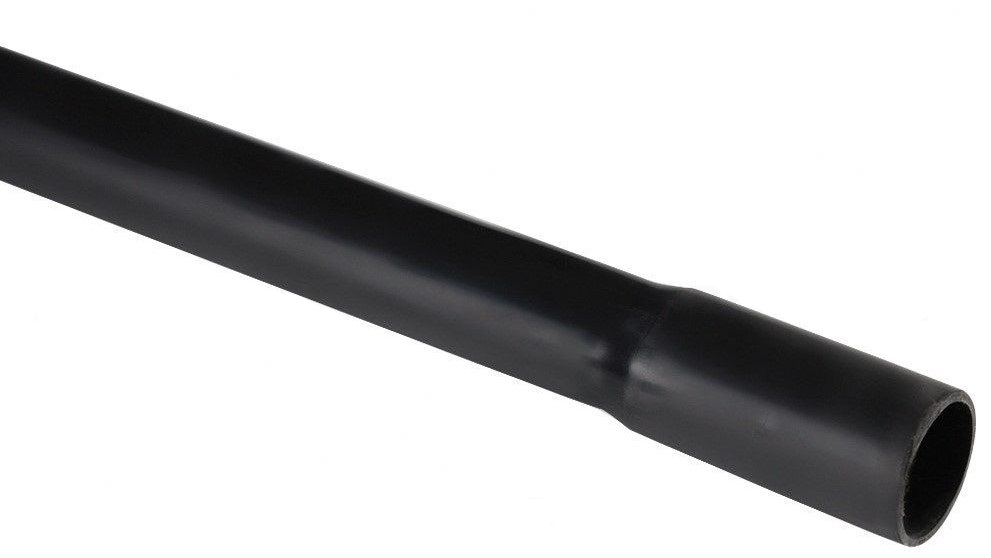 RSk 32 lygus PVC vamzdis išplatintu galu, juodas, atsparus UV