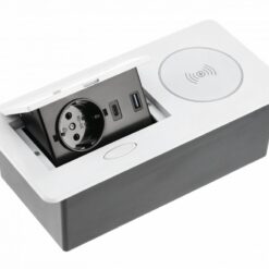 AE-PB1SAVAP-10 AVARO PLUS1x schuko , 2xUSB A, 1.5m laidas baldinių lizdų blokai balti