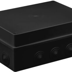 S-BOX606C Hermetinė instaliacinė dėžutė virštinkinė 300x220x120mm IP65, juoda, UV atspari