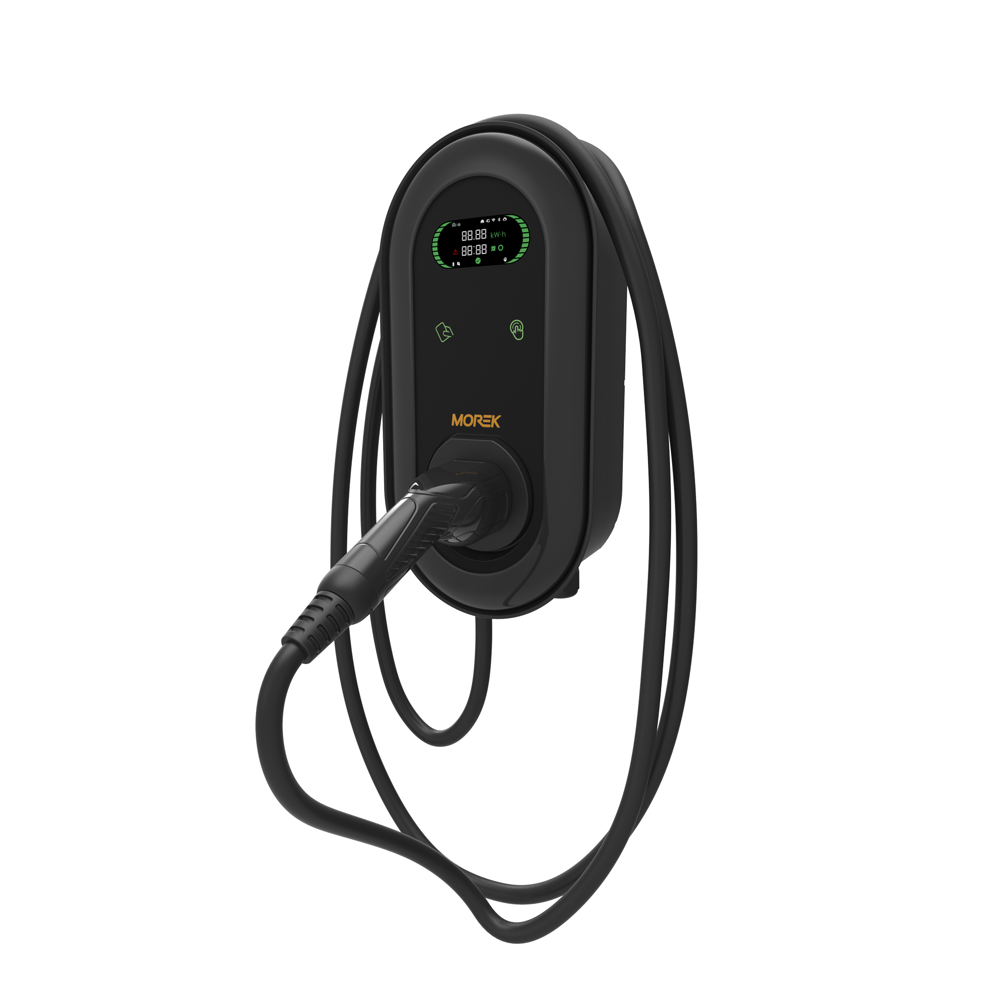 MEV22DREWN6T2 3P+N 32A 22kW Trifazė krovimo stotelė, 6.5m kabelis, Type2 kištukas, Push-X jungtis, LCD, LAN, WiFi, RFID
