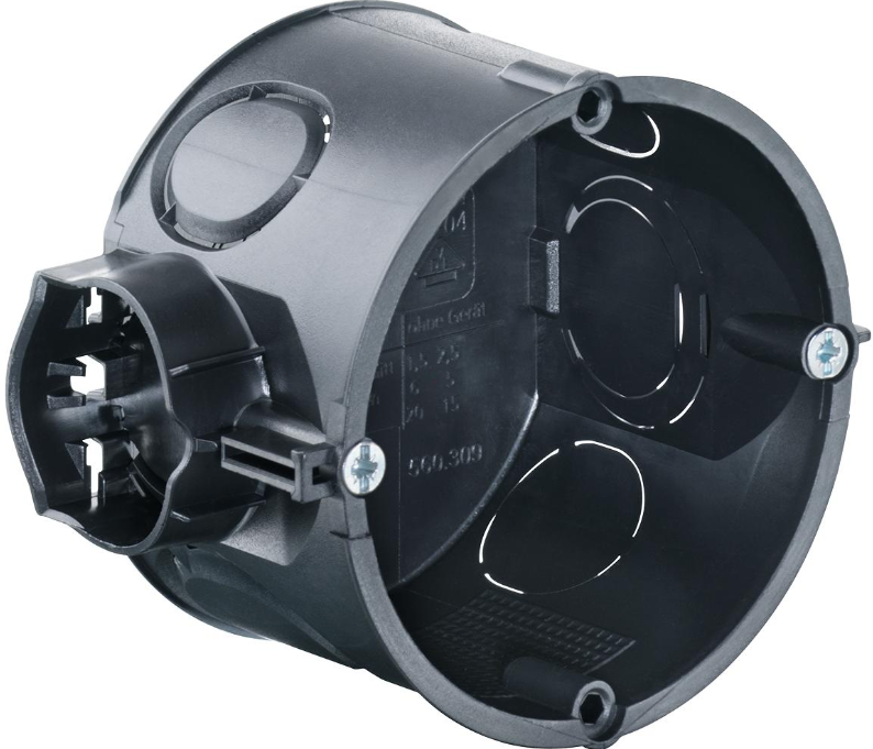 1056-04 Potinkinė dėžutė su važrtais D-60mm, H-46mm sujungiama KAISER