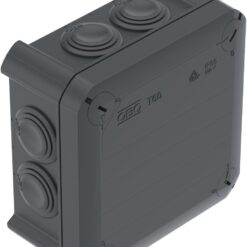 2007466 T60 SW Hermetinė instaliacinė dėžutė 114x114x57mm IP66 be halogenų, juoda