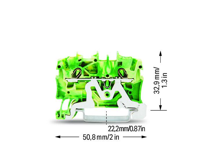 2001-1207 įžeminimo rinklė 2x1.5(2.5)mm2 geltona/žalia - Image 2