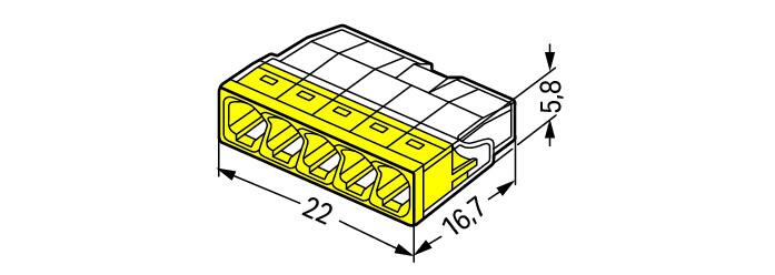 2273-205 laidų jungtis 5x2.5mm2 monolitiniam laidui (100vnt.) WAGO - Image 2