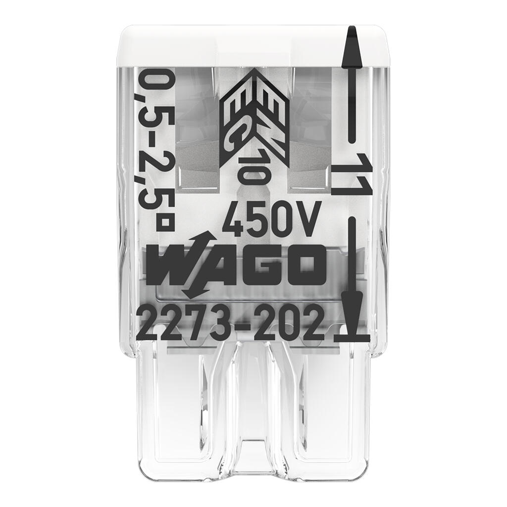 2273-202 laidų jungtis 2x2.5mm2 monolitiniam laidui (100vnt.) WAGO - Image 4