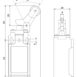 Alternative view of Galinės padėties jungiklis  FLS 15M36P IP-65 NO+NC plastikas