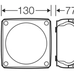 Alternative view of DK 0600 G Dėžutė 130x130x77mm IP66, pilka