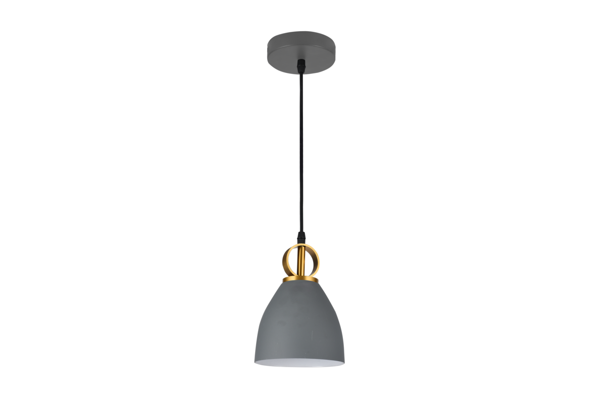 GTV-3321 KERALA 1*E27 IP20 Ø 16 cm pakabinamas pilkas šviestuvas
