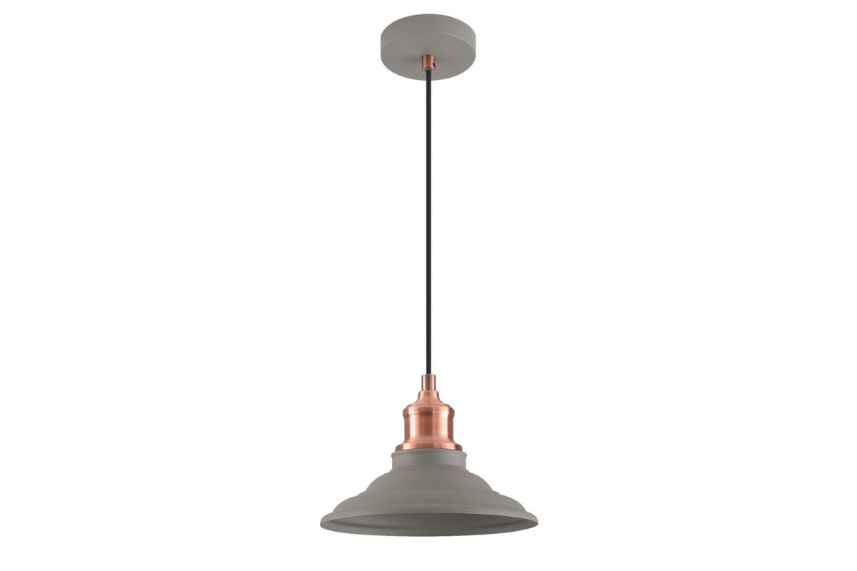 GTV-8854 LORET M 1*E27 IP20 Ø 20,5 cm pakabinamas pilkas šviestuvas