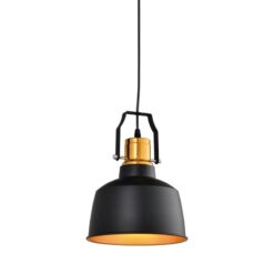 GTV-6958 MONROE  1*E27 IP20 Ø 22 cm pakabinamas juodas/auksinis šviestuvas