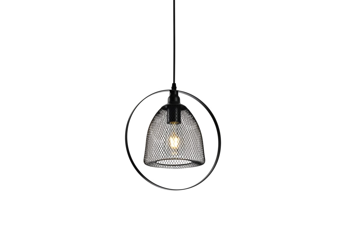 GTV-7320 XALIS 2 1*E27 IP20 Ø 30 cm pakabinamas juodas šviestuvas