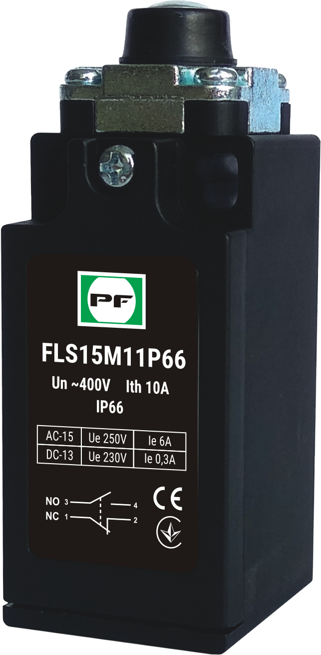 FLS 15M11 IP-66 NO+NC galinės padėties jungiklis