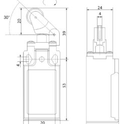 Alternative view of Galinės padėties jungiklis  FLS 15M35P IP-65 NO+NC plastikas