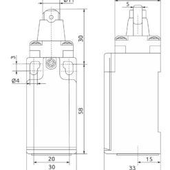 Alternative view of FLS 15M21 IP-66 NO+NC galinės padėties jungiklis
