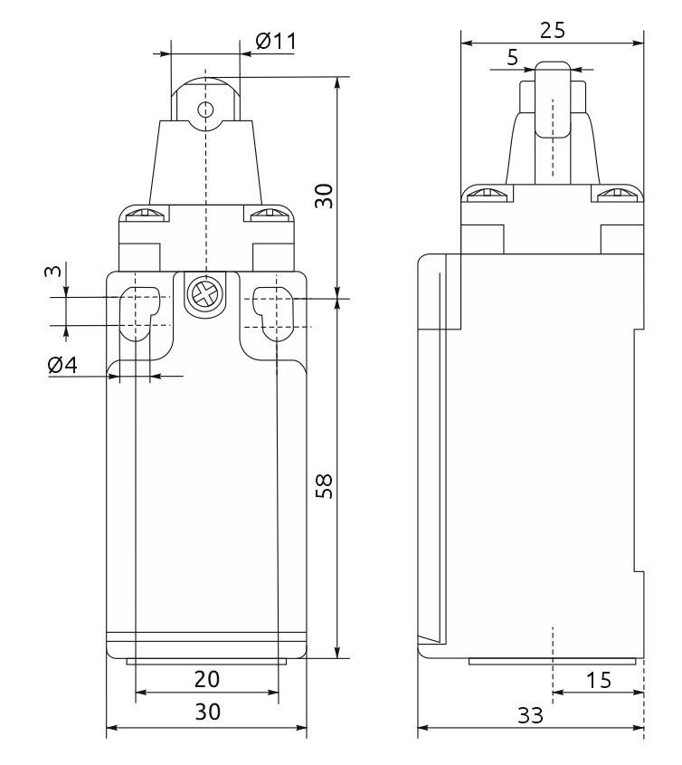 FLS 15M21 IP-66 NO+NC galinės padėties jungiklis - Image 2