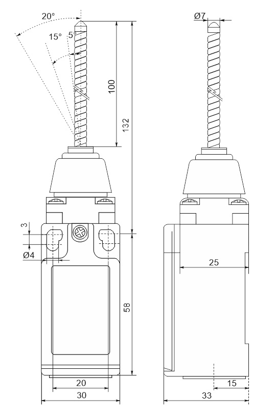 FLS 15M41 IP-66 NO+NC galinės padėties jungiklis - Image 2