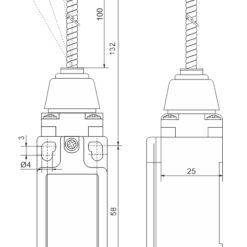 Alternative view of FLS 15M42 IP-66 NO+NC galinės padėties jungiklis