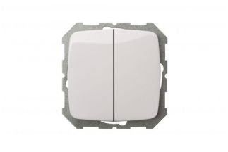 ALFAbt PJ510-012 2 klavišų jungiklis virštinkinis, baltos spalvos - Image 2