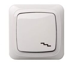 ALFAbt PP610-012 Paviršinis, 1 klavišo perjungiklis, baltos spalvos