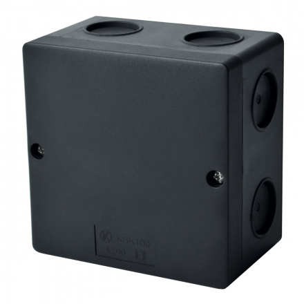 KSK 100_FA dėžutė 101x101x61mm IP66, įvadai 1xD20 ir 7xD25, juoda, FA